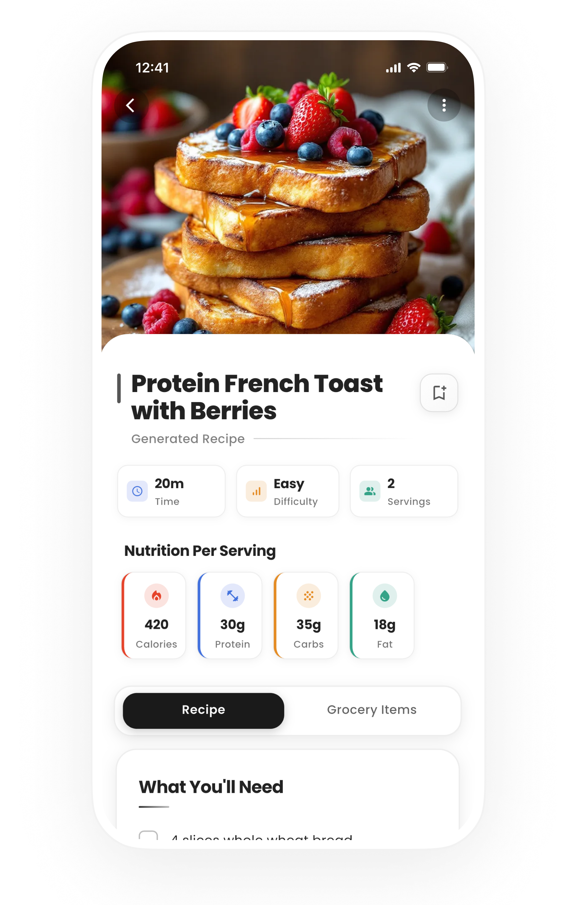 Bite Grocery App - Protein French Toast Recipe
